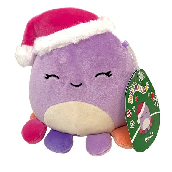 Squishmallows Christmas Santa Beula the Octopus 5" - Picture 1 of 6